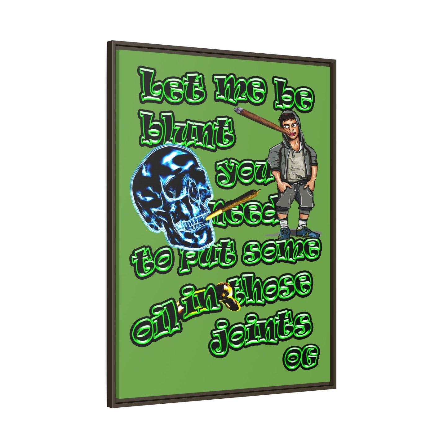 og - framed canvas art (green)
