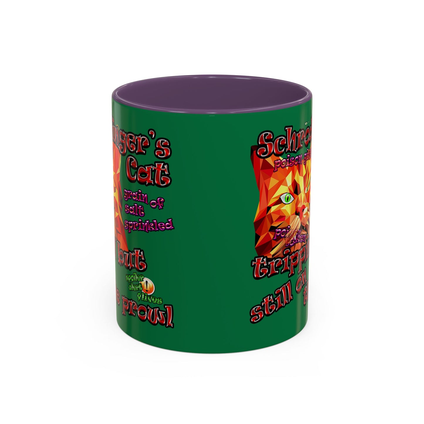 schrodinger's cat - Accent Mug (dark green)