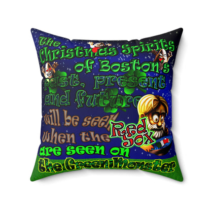 christmas spirits of boston - Spun Polyester Square Pillow - ('snoops' background)