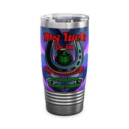 my luck - Ringneck Tumbler, 20oz (grey-pink wave)