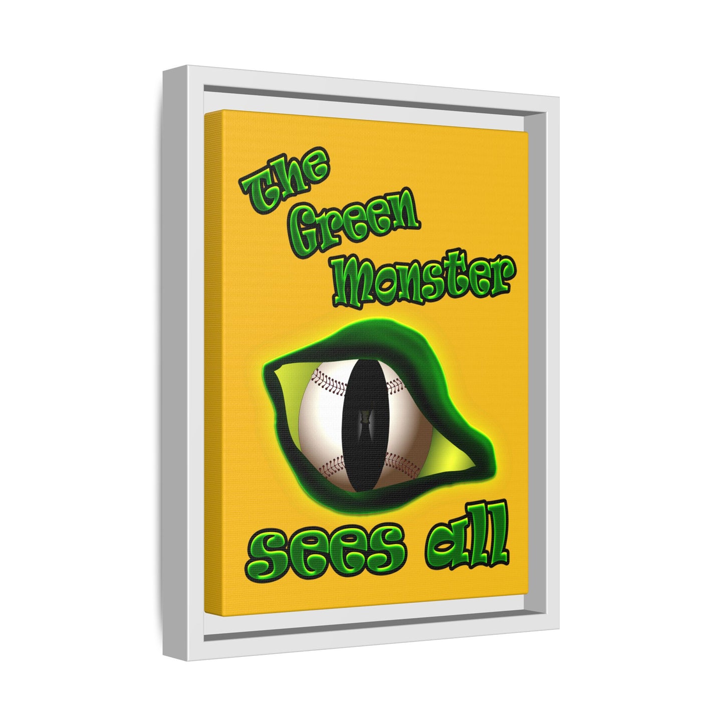 green monster - framed canvas art (yellow)