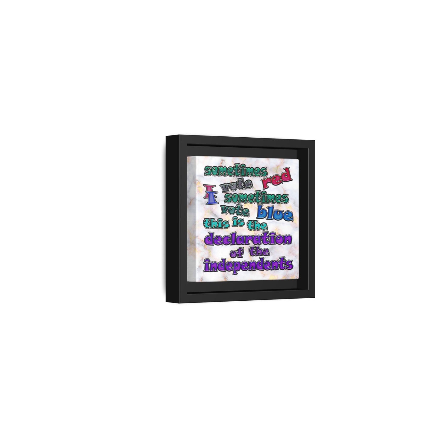 declaration of the independents - framed canvas art (white marble)