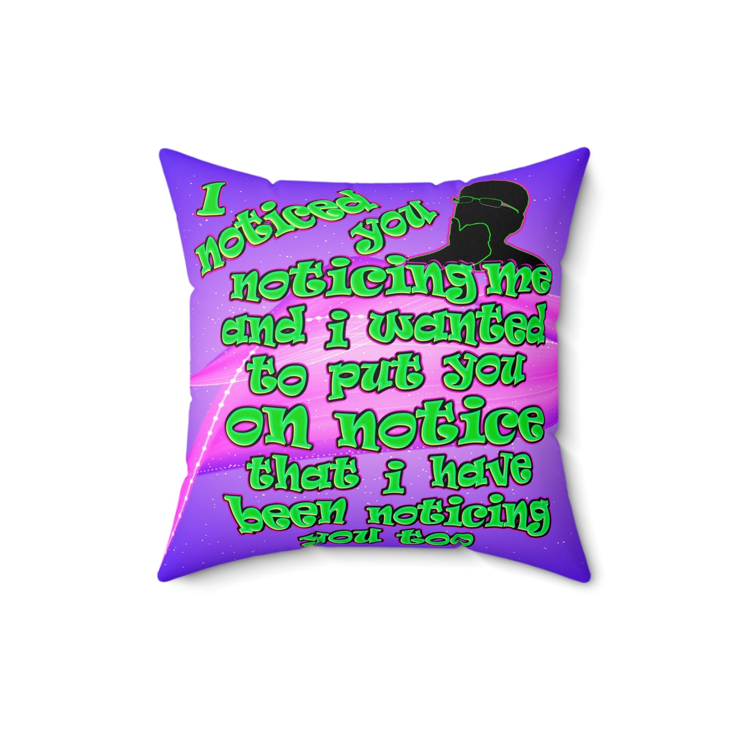 noticed you noticing - Faux Suede Square Pillow - (purple-pink wave)