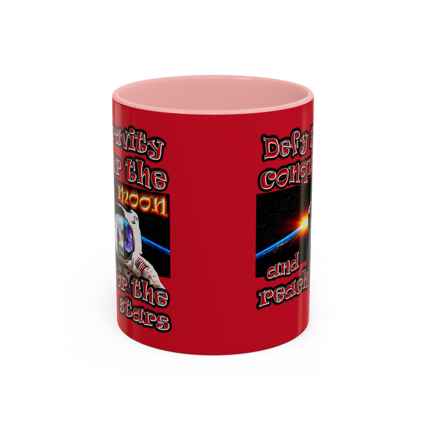 defy conquer reach - Accent Mug (dark red)
