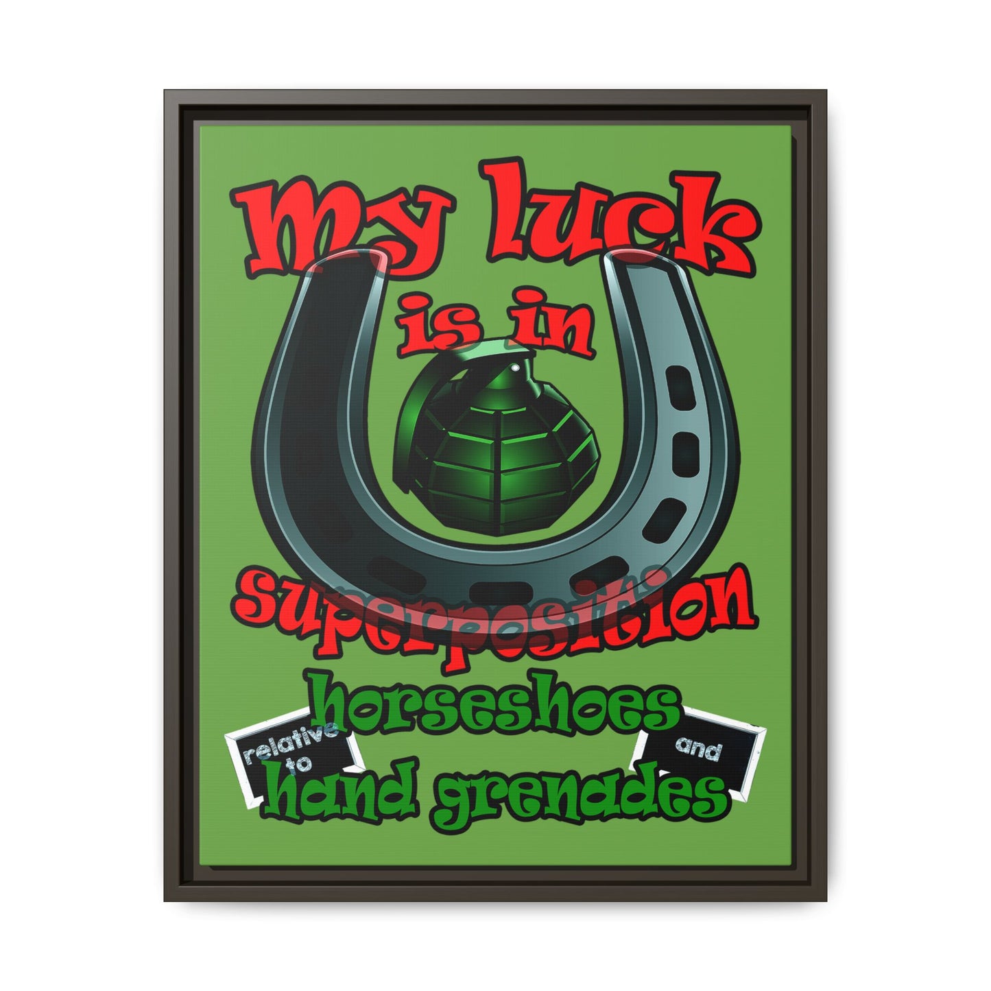 my luck - framed canvas art (green)