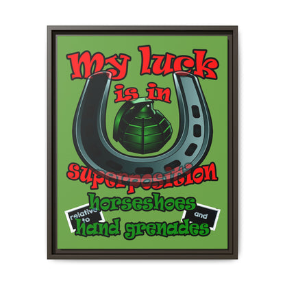 my luck - framed canvas art (green)