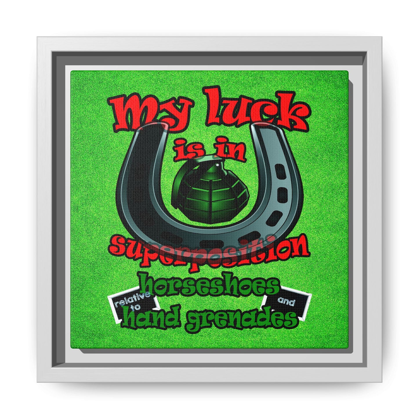 my luck - framed canvas art (green turf)