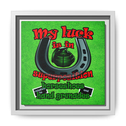 my luck - framed canvas art (green turf)