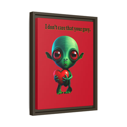 I don't care that your grey - framed canvas art (dark red)