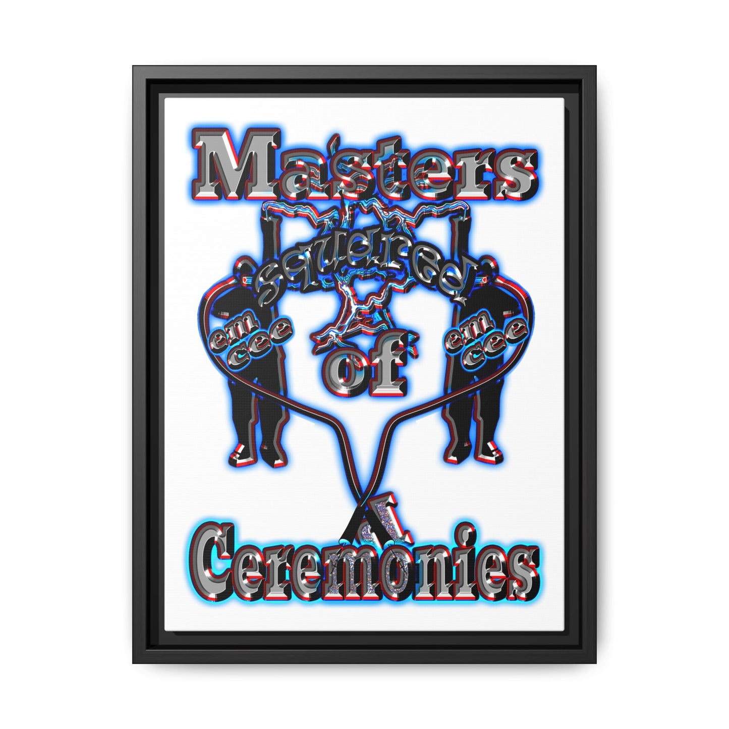 em cee squared - framed canvas art (white)
