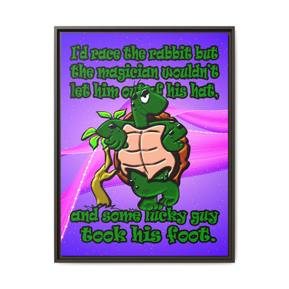 turtle race - framed canvas art (purple-pink wave)