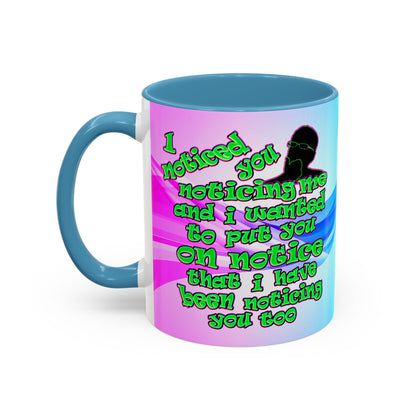 noticed you noticing - Accent Mug (light blue-pink wave)