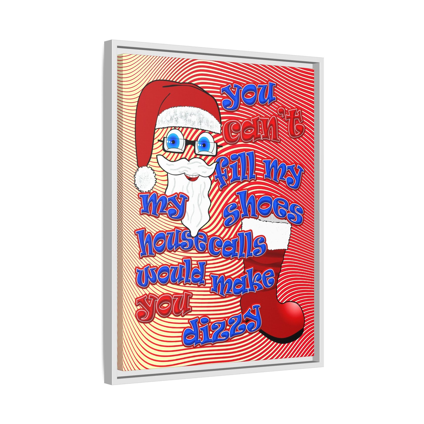 santa's shoes - framed canvas art (yellow-orange wave)