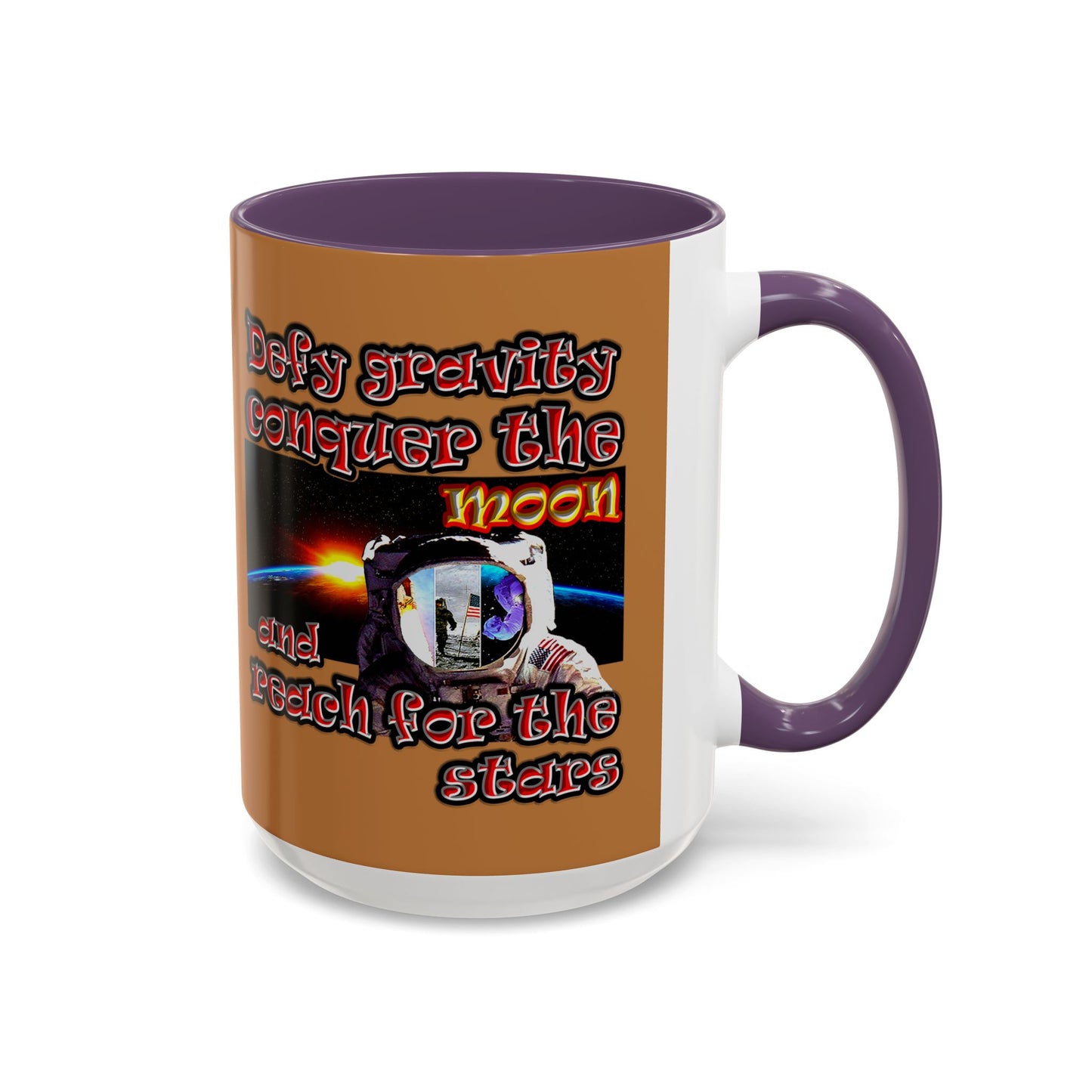defy conquer reach - Accent Mug (light brown)