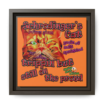 schrodinger's cat - framed canvas art (crusta)