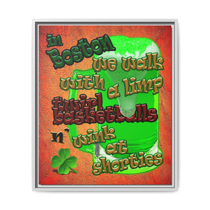 celtics logo - framed canvas art (burnt orange)
