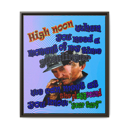 high noon - framed canvas art (light blue-purple wave)