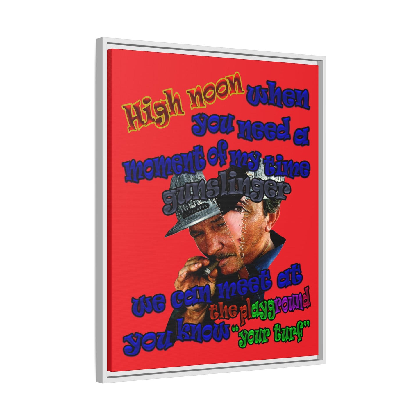 high noon - framed canvas art (red)