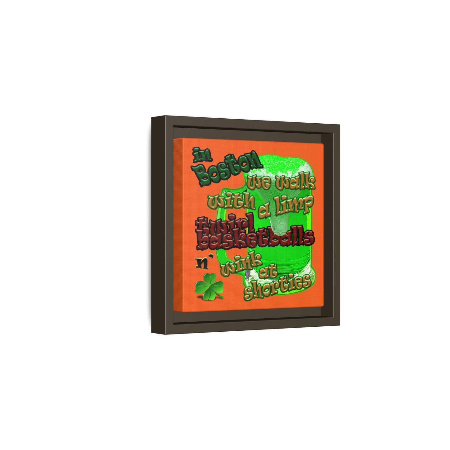 celtics logo - framed canvas art (orange)