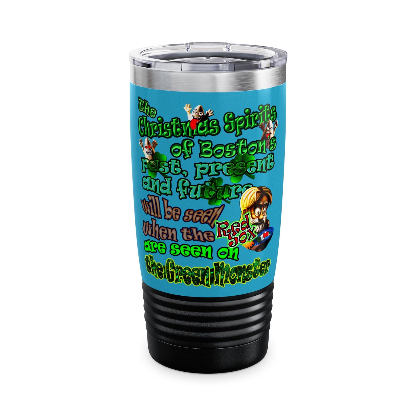 christmas spirits of boston - Ringneck Tumbler, 20oz (turquoise)