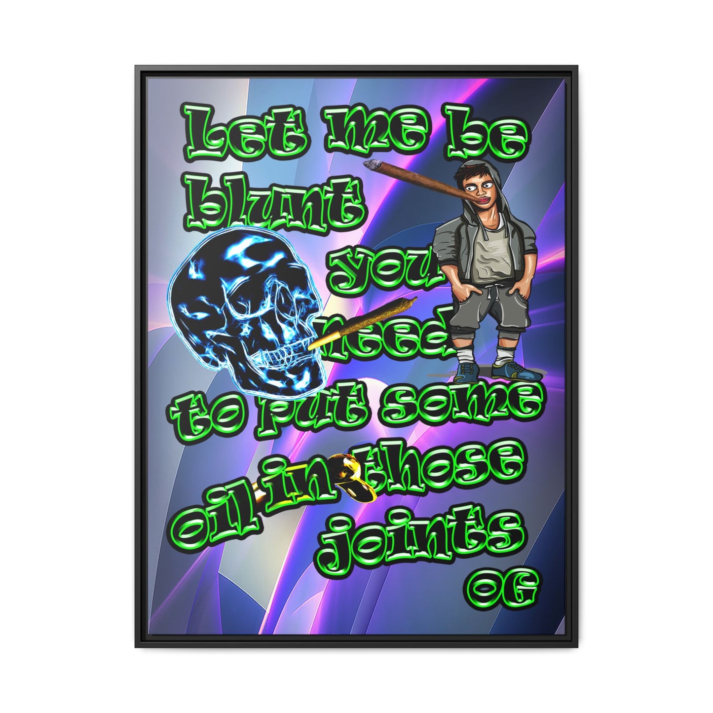 og - framed canvas art (grey-pink wave)