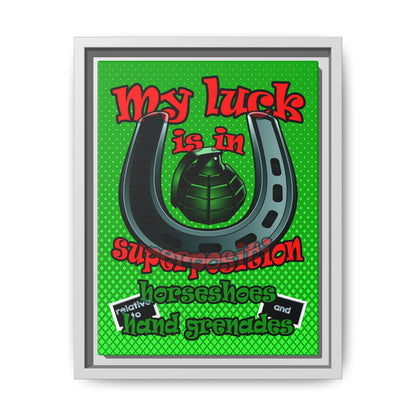 my luck - framed canvas art (logo green)