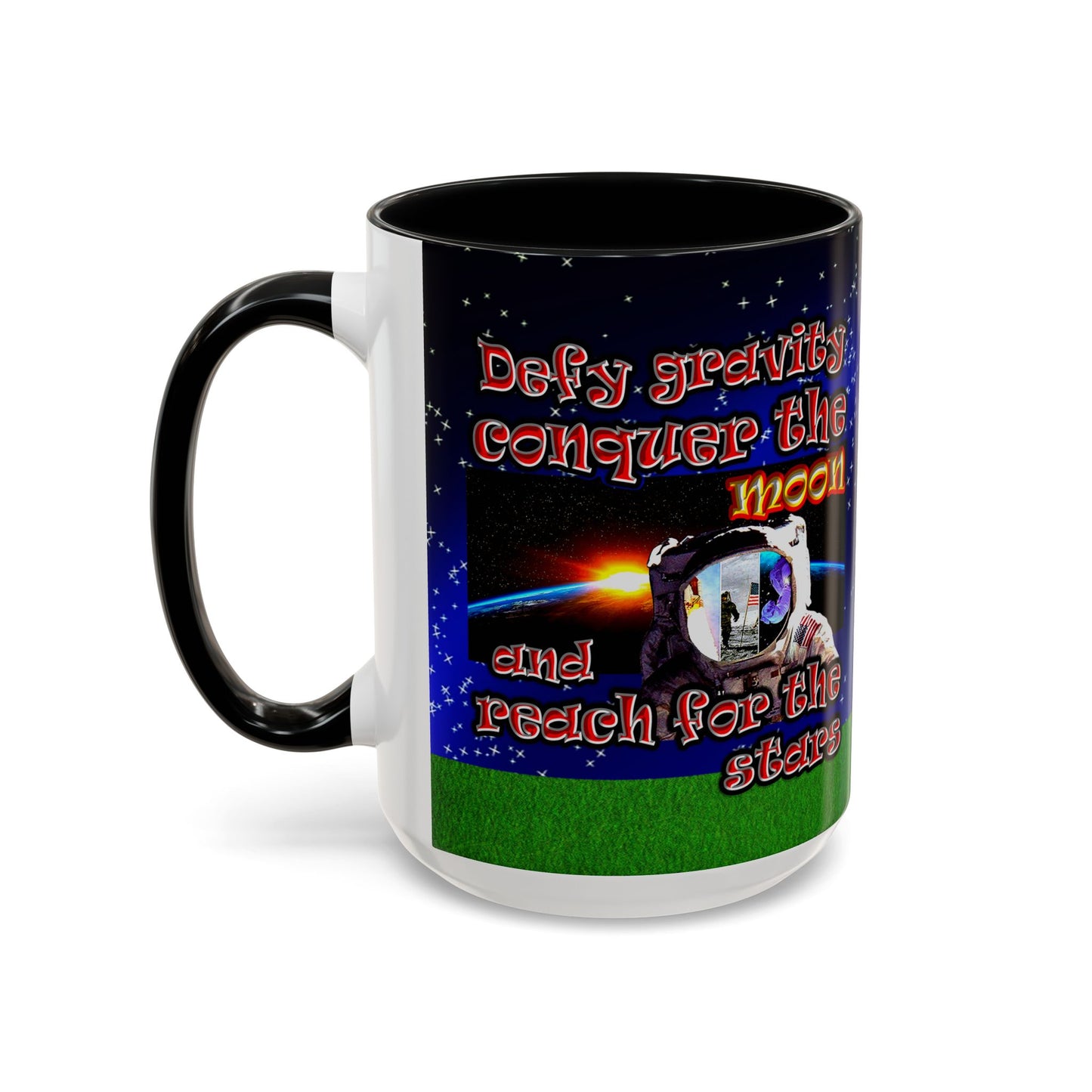 defy conquer reach - Accent Mug ('snoops' background)