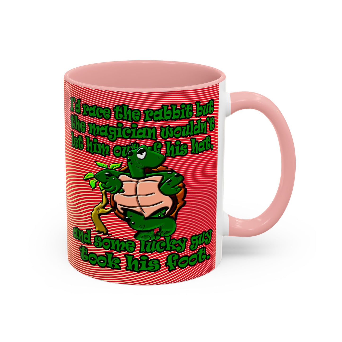 turtle race - Accent Mug (yellow-orange wave)