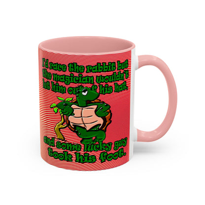 turtle race - Accent Mug (yellow-orange wave)
