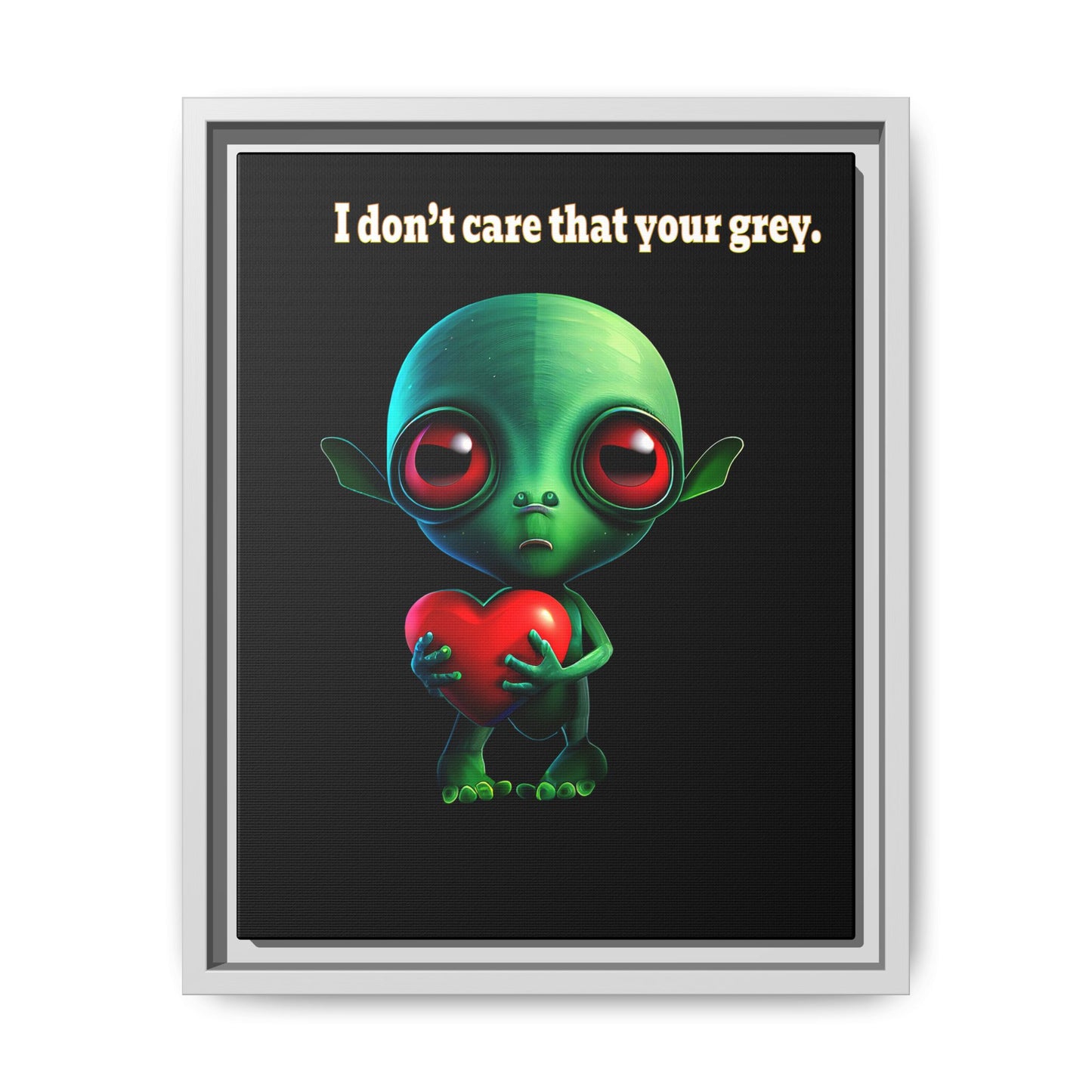 I don't care that your grey - framed canvas art (black)