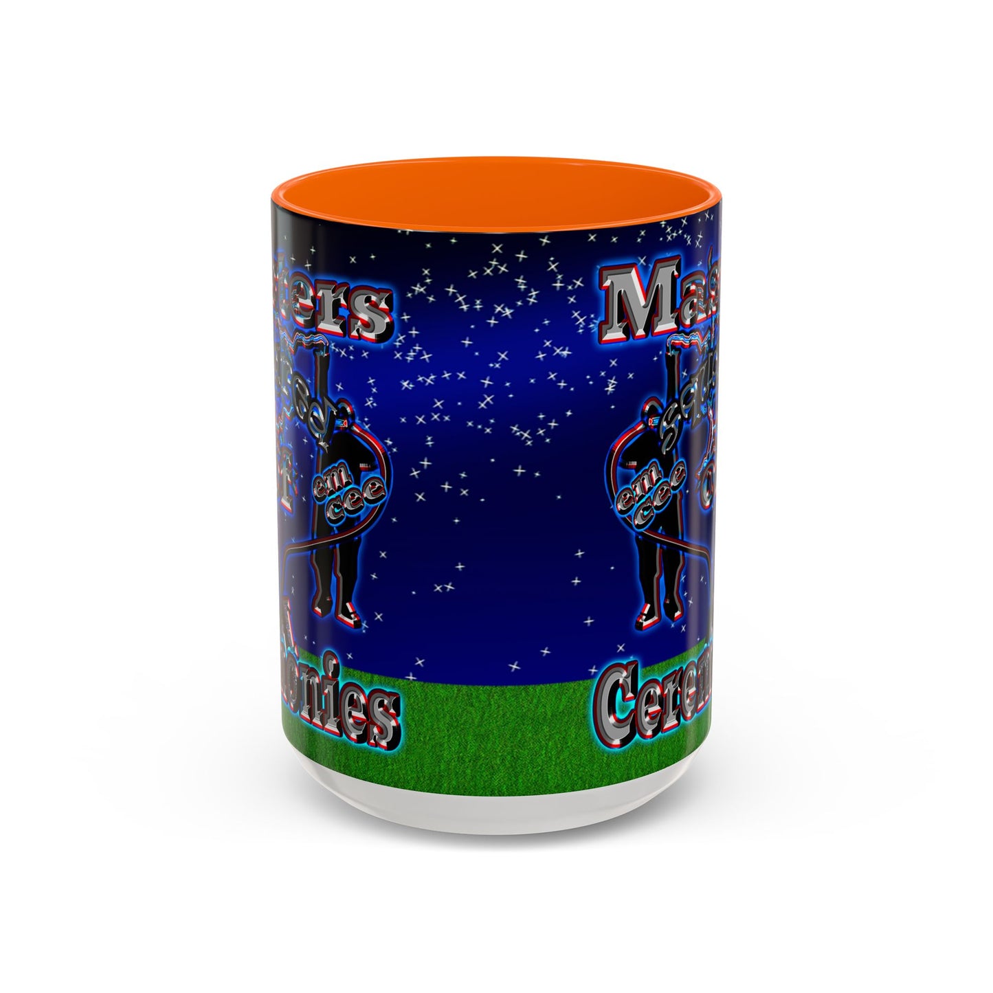 em cee squared - Accent Mug ('snoops' background)