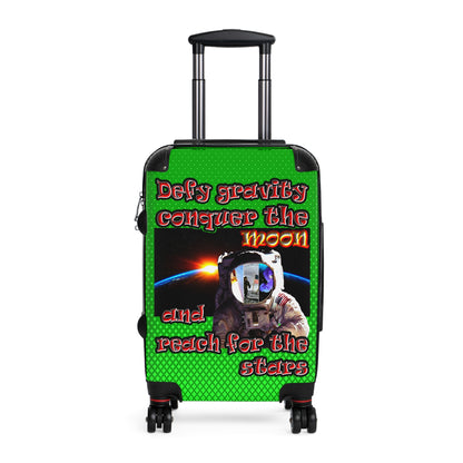 defy conquer reach - Suitcase (logo green)