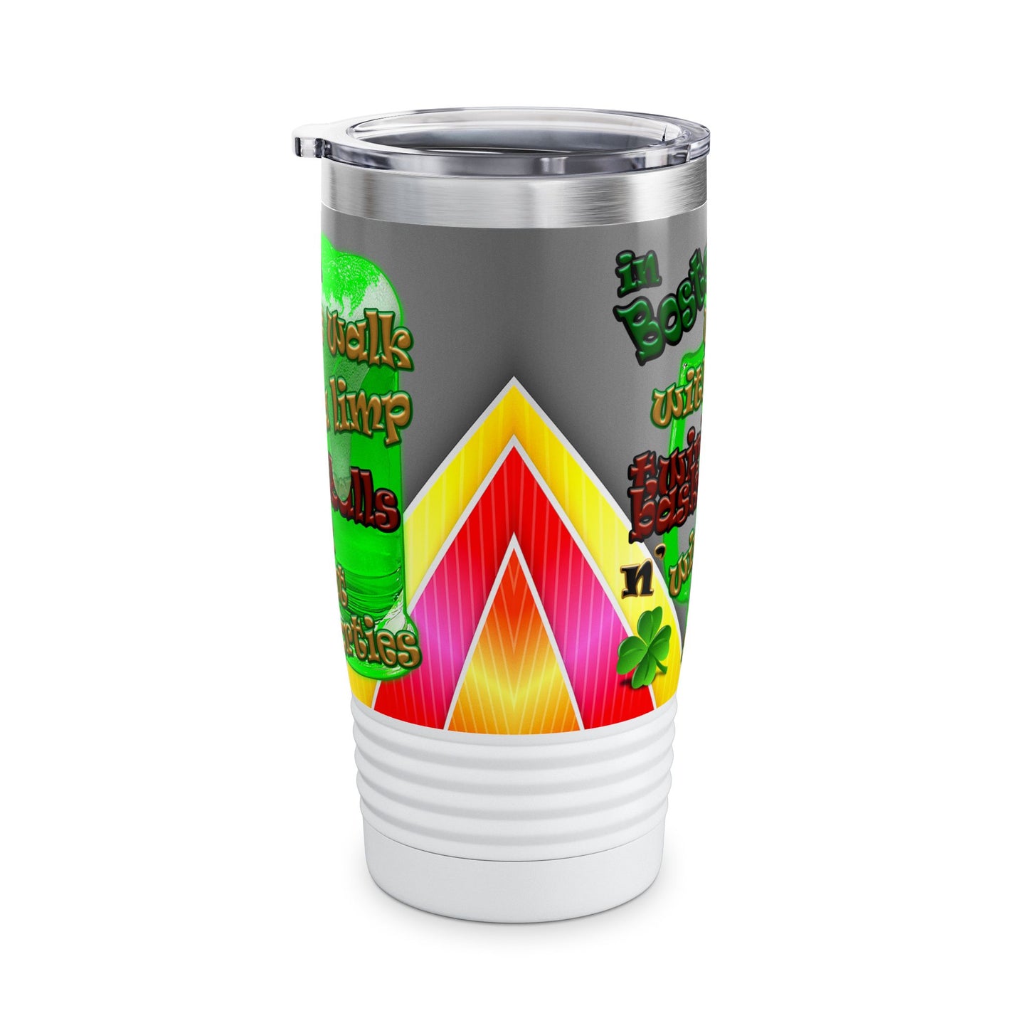 celtics logo - Ringneck Tumbler, 20oz (rainbow split)