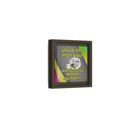 shoot the moon again - framed canvas art (rainbow split)