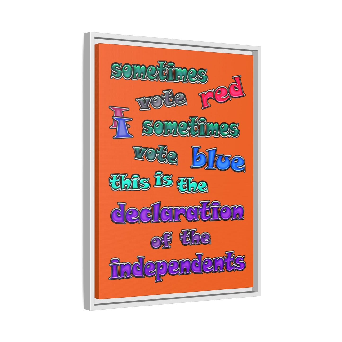 declaration of the independents - framed canvas art (orange)