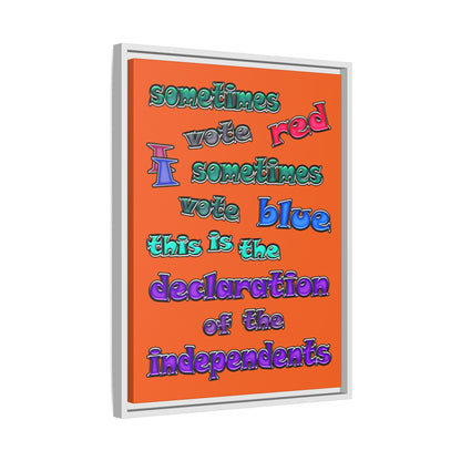 declaration of the independents - framed canvas art (orange)