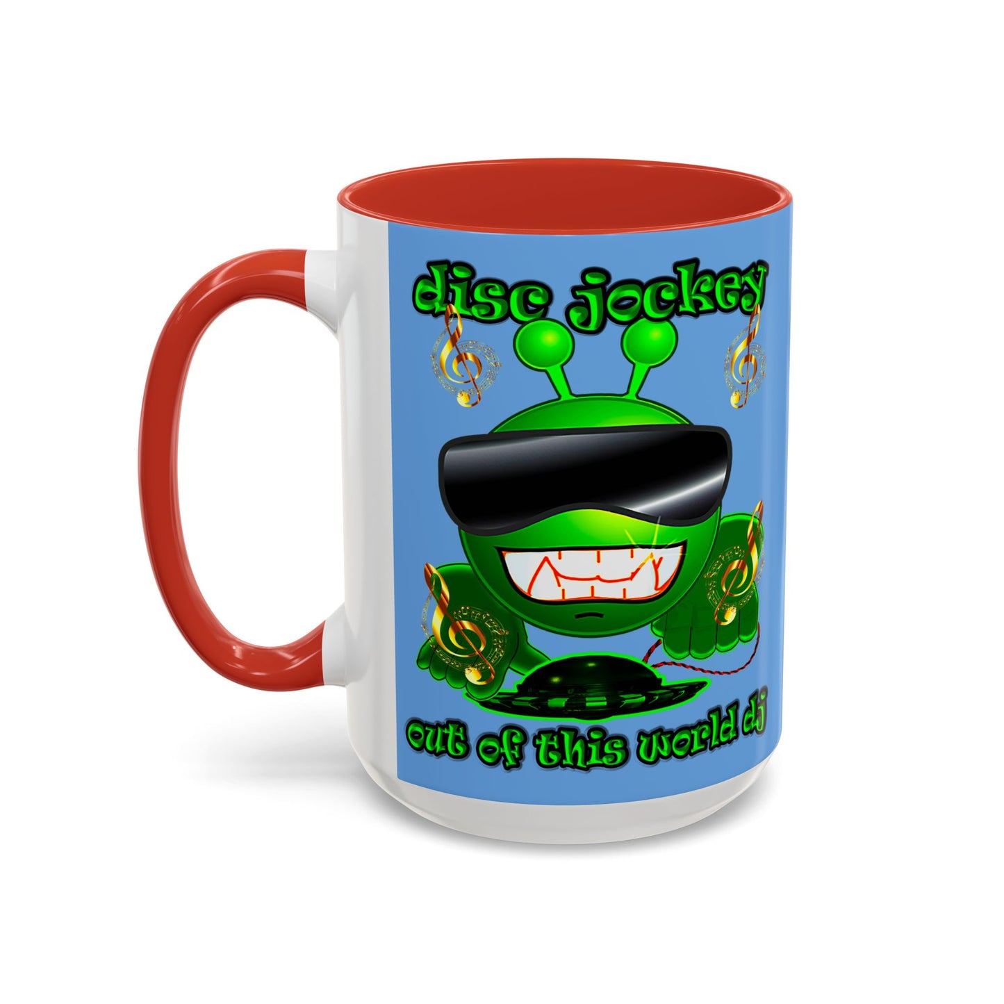 disc jockey - Accent Mug (light blue)