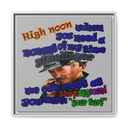 high noon - framed canvas art (light grey)