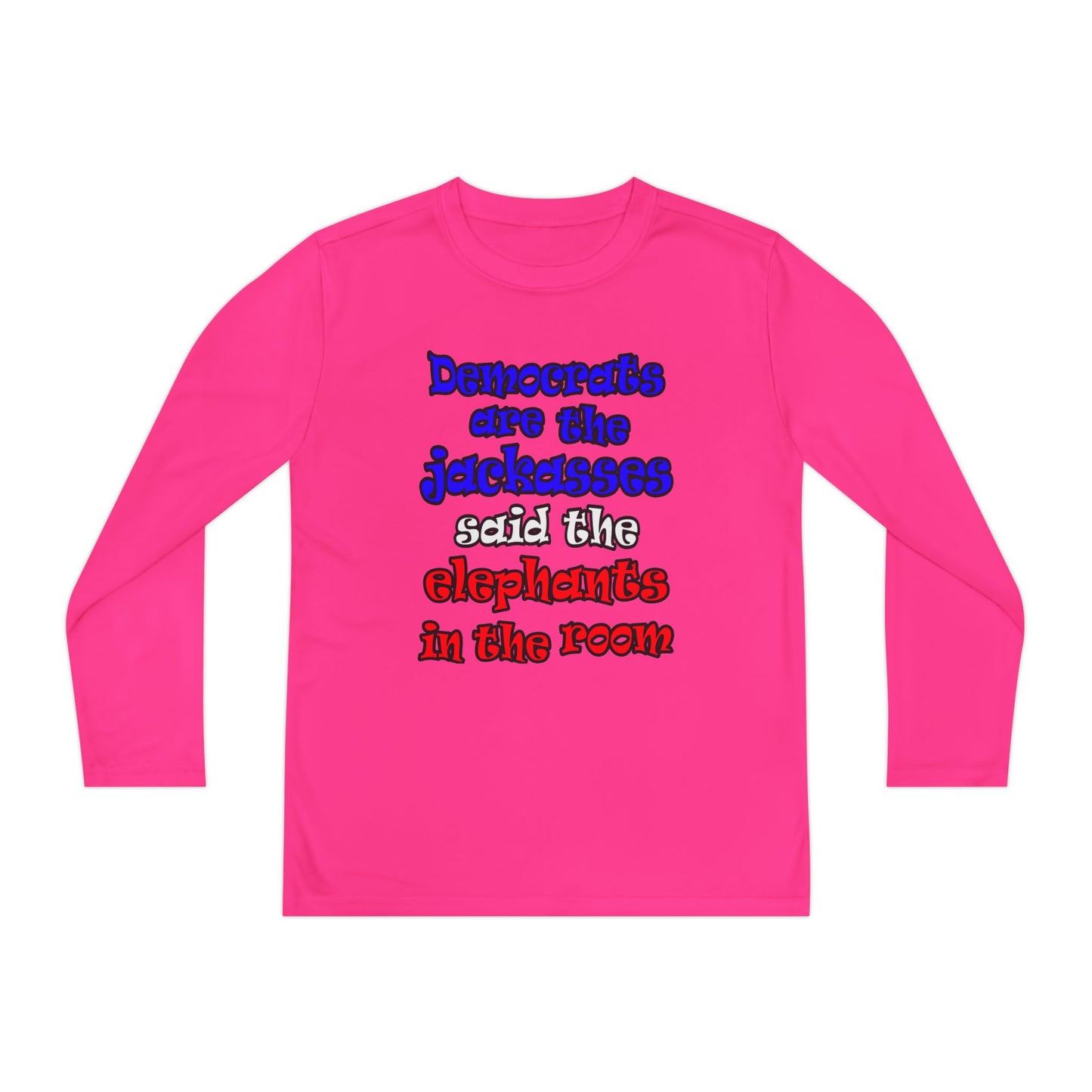 donkeys and elephants - Youth Long Sleeve Competitor Tee