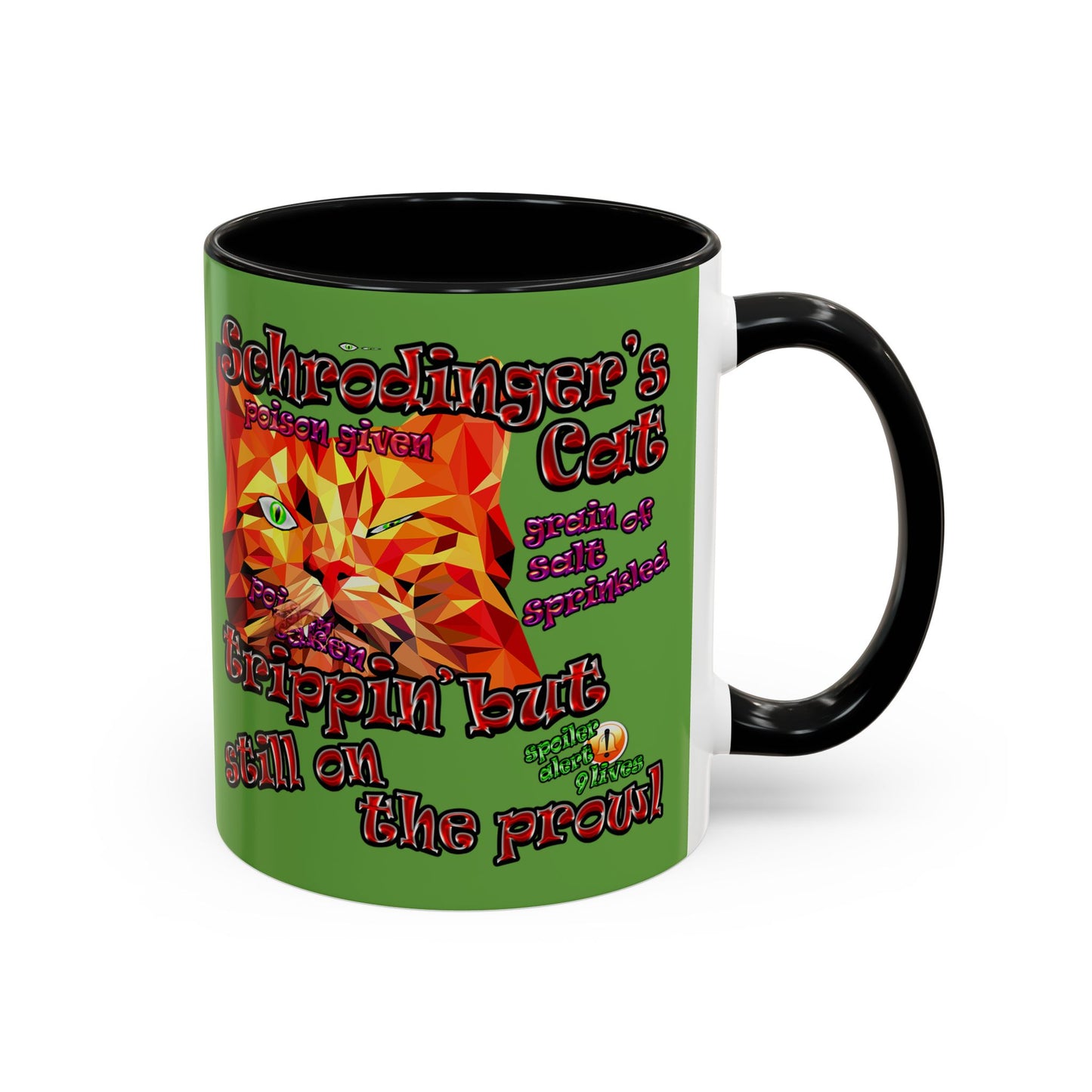 schrodinger's cat - Accent Mug (green)