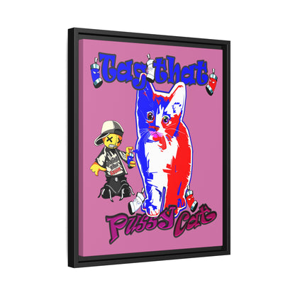 tag that - framed canvas art (light pink)