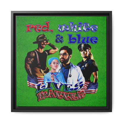 rw&b lives matter - framed canvas art (green turf)