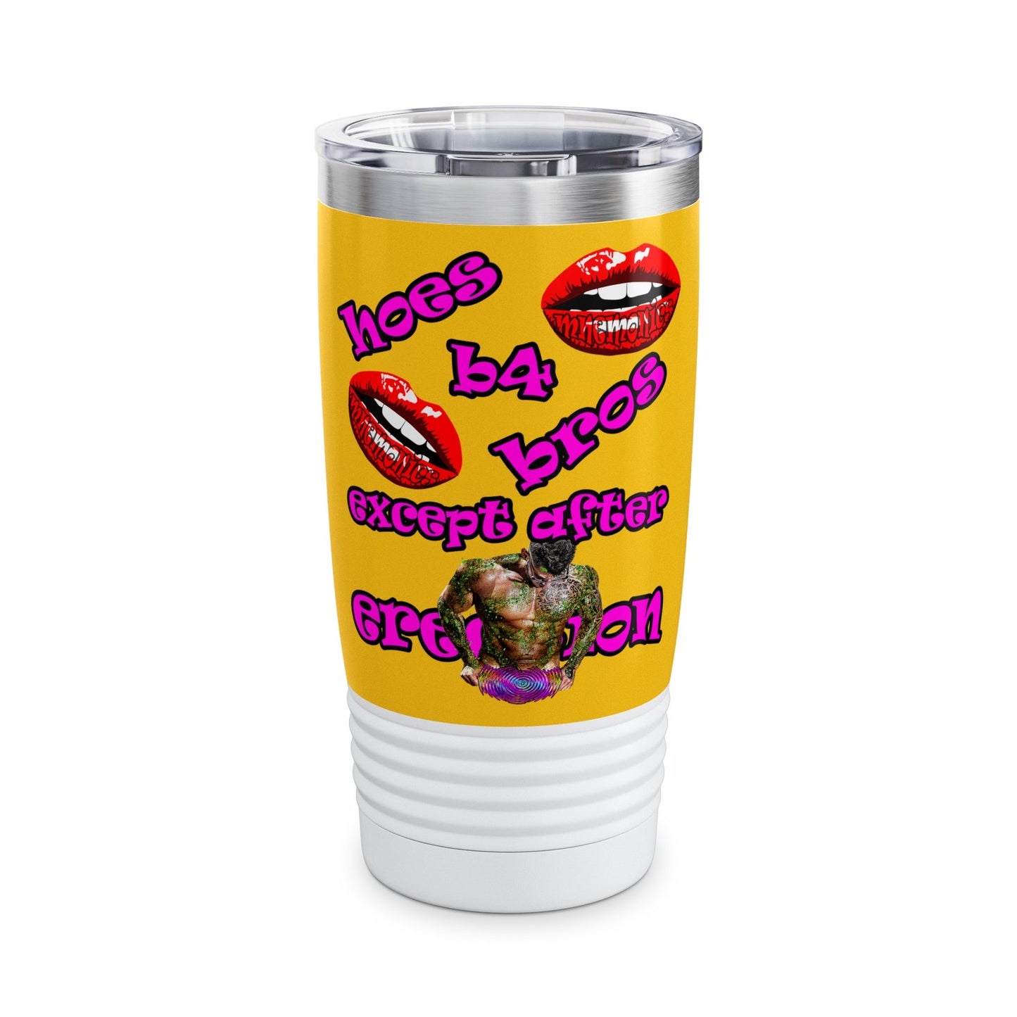 hoes b4 bros - Ringneck Tumbler, 20oz (yellow)
