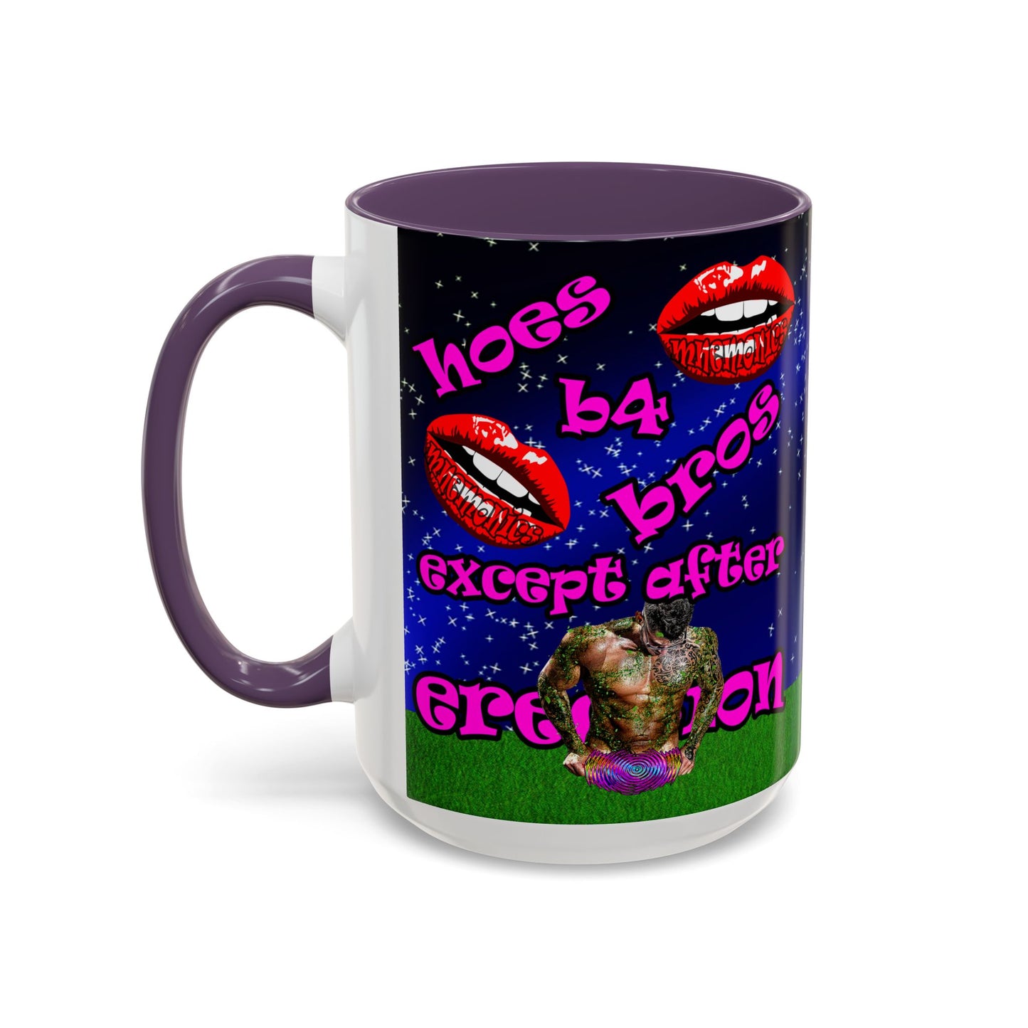 hoes b4 bros - Accent Mug ('snoops' background)