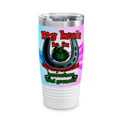 my luck - Ringneck Tumbler, 20oz (light blue-pink wave)