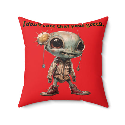 I don't care that your grey - Faux Suede Square Pillow - (red)