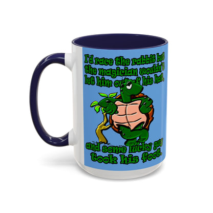 turtle race - Accent Mug (light blue)