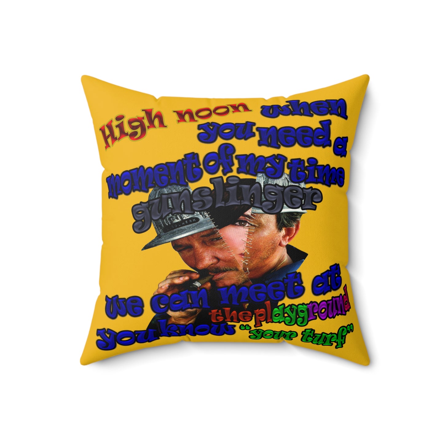 high noon - Spun Polyester Square Pillow - (yellow)