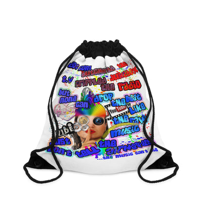drop the beat - Drawstring Bag (white)