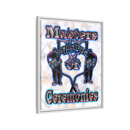 em cee squared - framed canvas art (white marble)